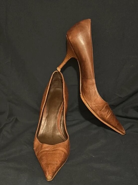 Shoes - Elegant Brown Leather Women's Shoes